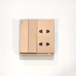 2Switch+2Socket China Fitting Sheet Board V8 series (Coffee Color)