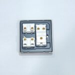 2Switch+2Socket China Fitting Sheet Board V8 series (Coffee Color) - Image 2