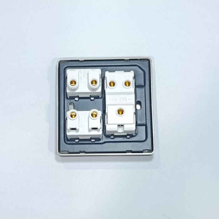 2Switch+2Socket China Fitting Sheet Board V8 series (Coffee Color) - Image 2