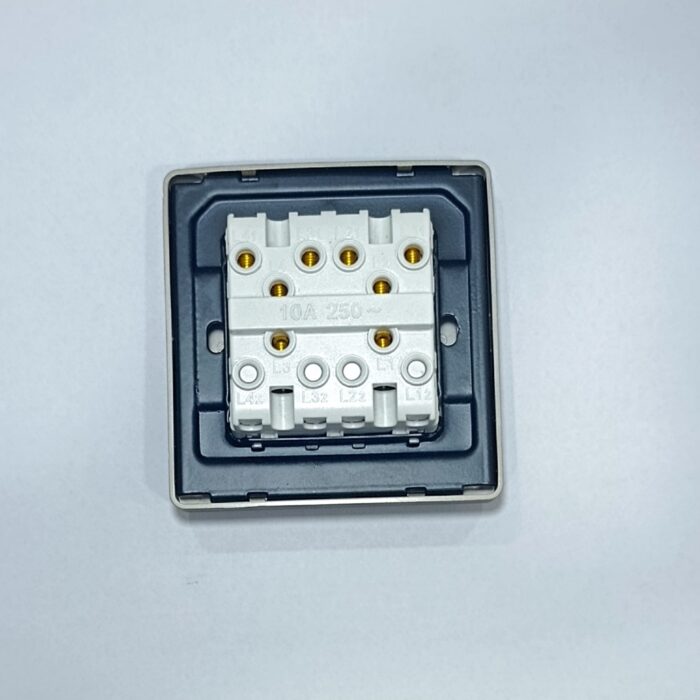 4Gang Switch China Fitting Sheet Board V8 series (Coffee Color) - Image 2