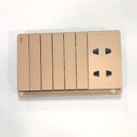 6Switch+2Socket China Fitting Sheet Board V8 series (Coffee Color)