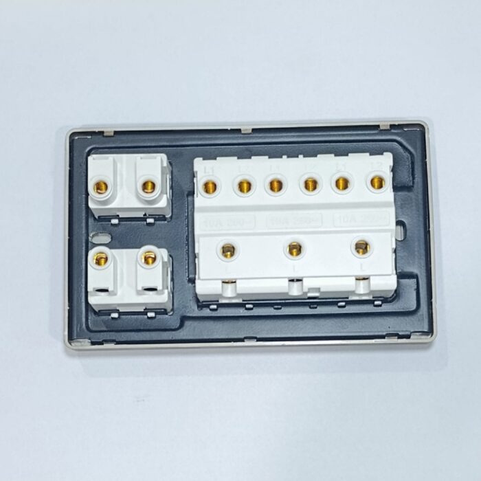 6Switch+2Socket China Fitting Sheet Board V8 series (Coffee Color) - Image 2