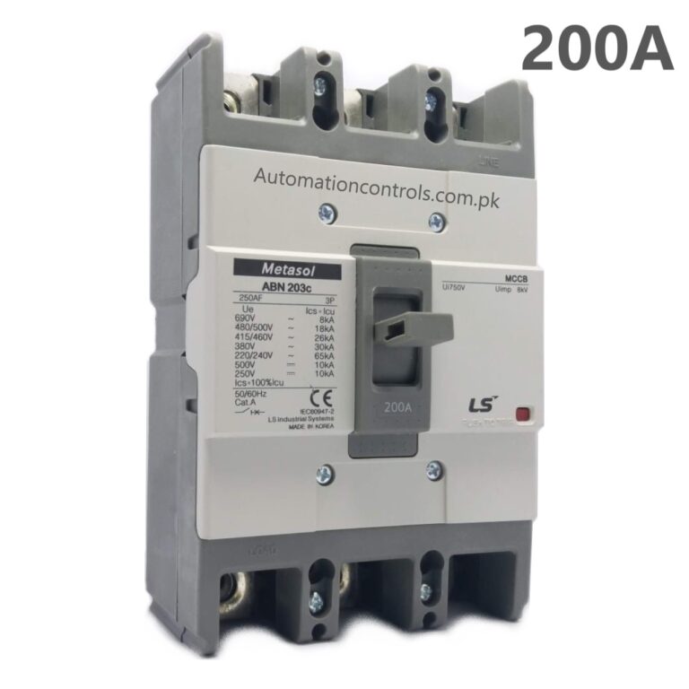 Model : ABN203c Current Rating : 150 Amp Number of pole : 3 Brand : LS Operation Method : On/Off Type : Molded Case Circuit Breaker Current Type : AC Voltage : 690V Protection Properties : Thermal Magnetic Delivery available all over Pakistan