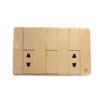 4Switch+2Socket China Fitting Sheet Board UK Metal series (Golden)