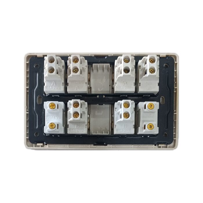 6Switch+2Socket China Fitting Sheet Board UK Metal series (Golden) - Image 2