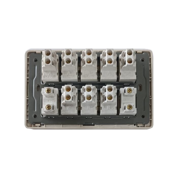 8Switch+2Socket China Fitting Sheet Board UK Metal series (Golden) - Image 2