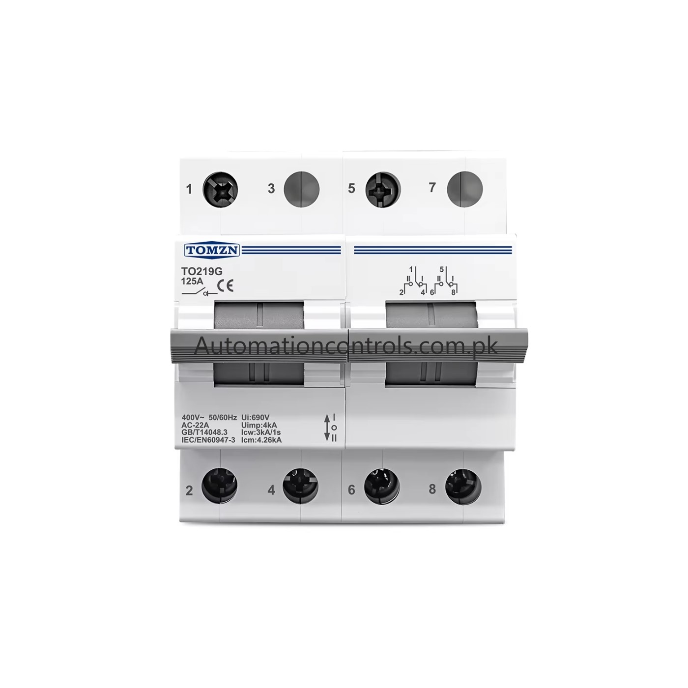 co125a2p TOMZN TO219G 2pole 125A MTS Breaker type Change over