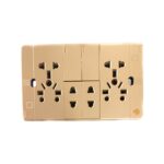 Light Plug Double China Fitting Sheet Board UK Metal series (Golden)
