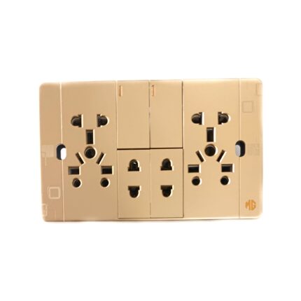 Light Plug Double China Fitting Sheet Board UK Metal series (Golden)