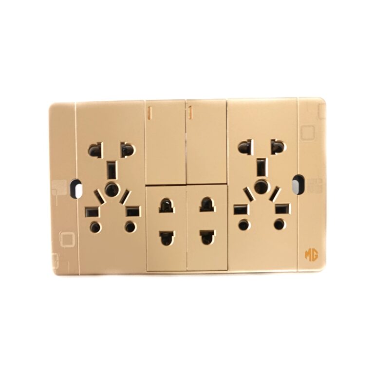 Light Plug Double China Fitting Sheet Board UK Metal series (Golden)