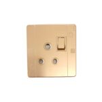 Power Plug China Fitting Sheet Board UK Metal series (Golden)